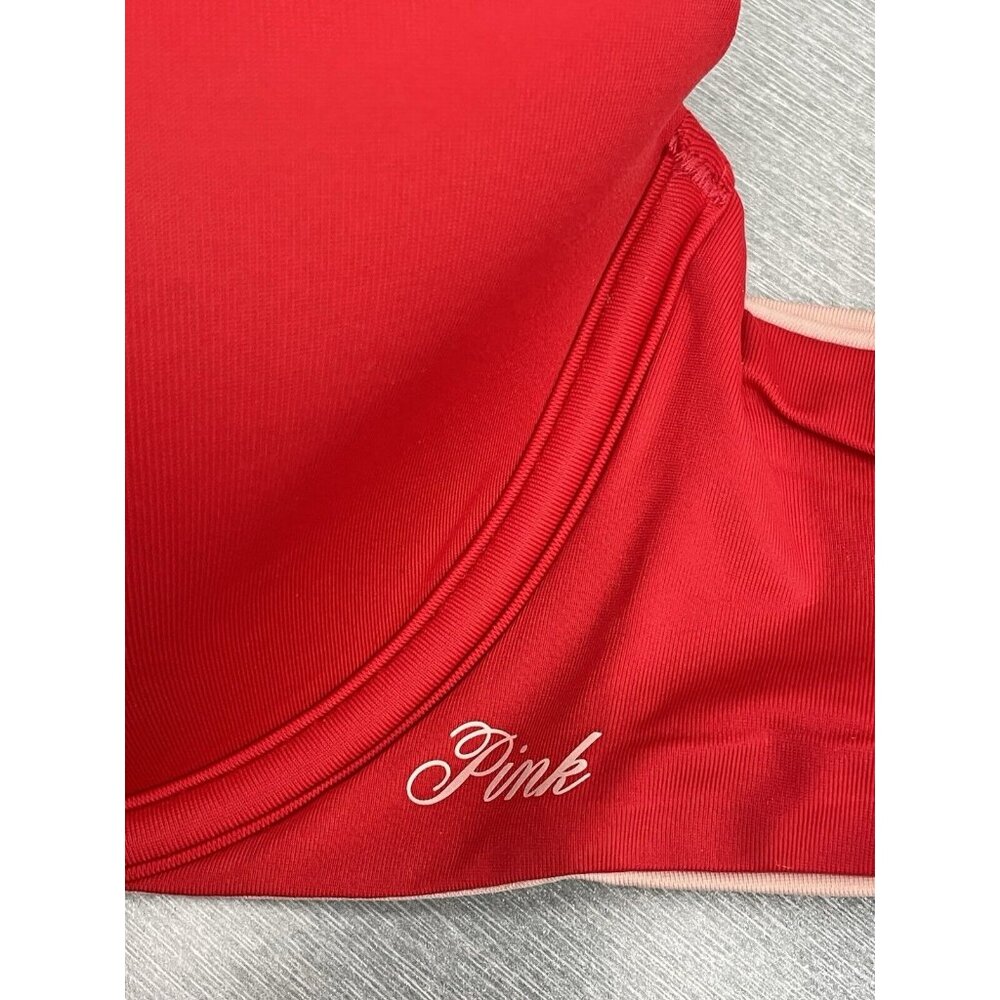 PINK Victoria's Secret Reversible Front Close Bra Lined Red 34D - Picture 9 of 10